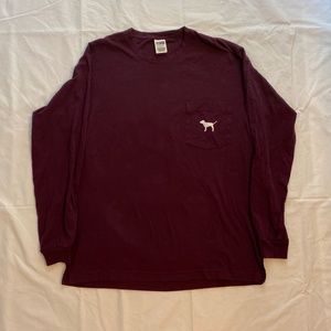 Purple PINK Oversized Long Sleeve T-shirt Women's Medium